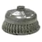 Weiler 6" Single Row Knot Wire Cup Brush .023" Steel Fill 5/8"-11 UNC Nut 12376 - alternate 1